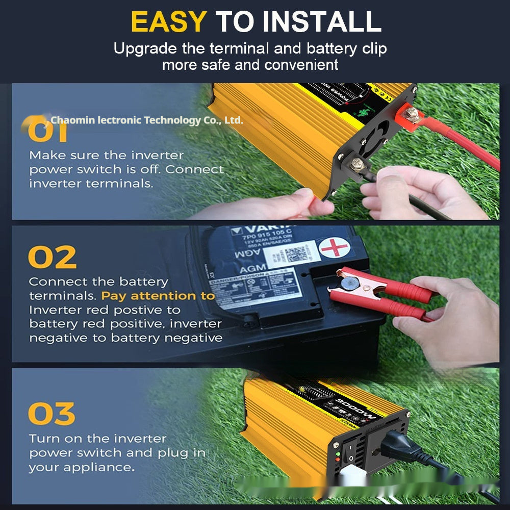 Inverter 12V To 220V110V3000W Vehicle Solar Power Conversion Inverter